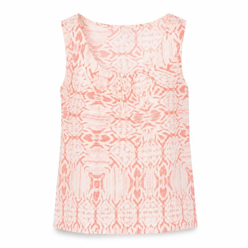 Saint Tropez Clothing Womens Pink Geometric Viscose Basic Tank Size XS Scoop Neck