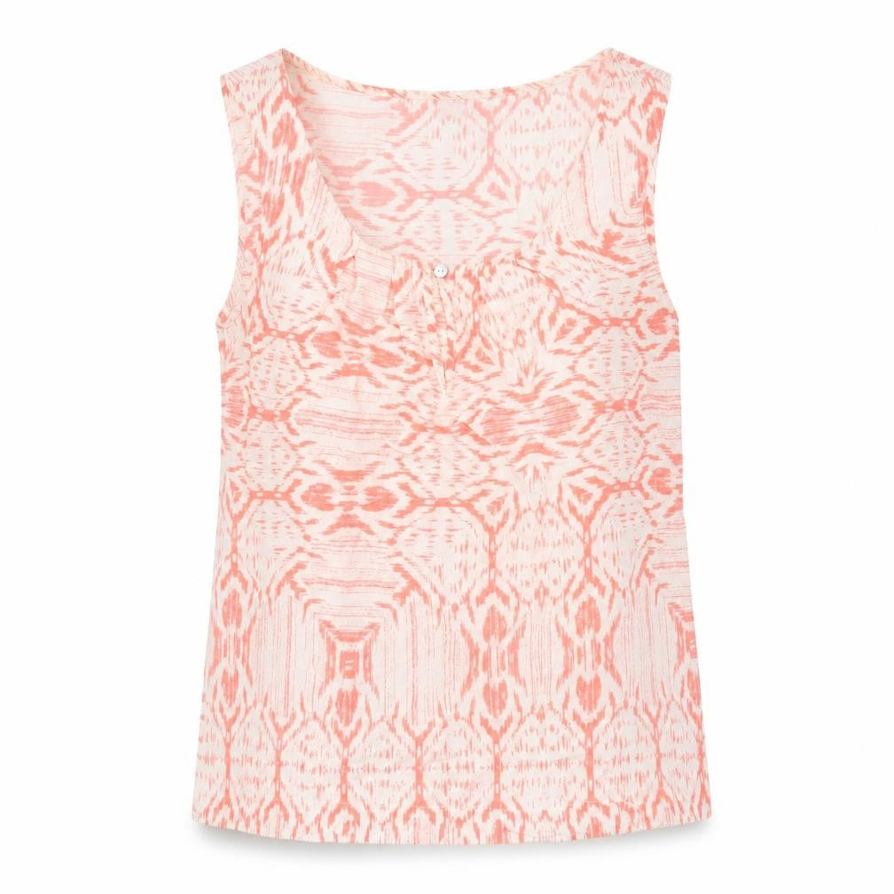 Saint Tropez Clothing Womens Pink Geometric Viscose Basic Tank Size XS Scoop Neck