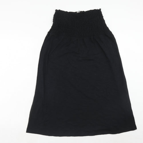Marks and Spencer Womens Black Cotton Fit & Flare Size 8 Square Neck Pullover