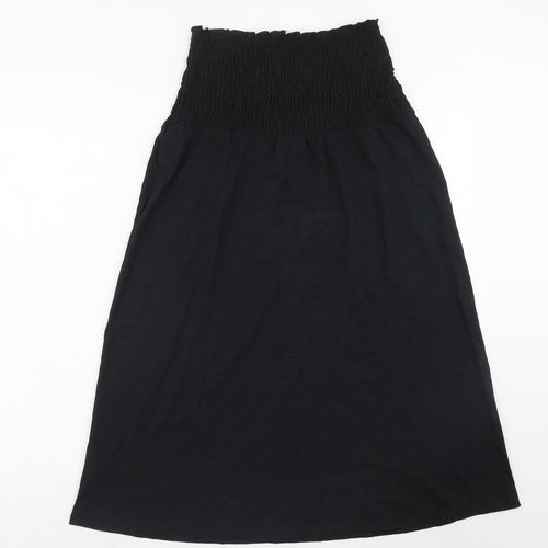 Marks and Spencer Womens Black Cotton Fit & Flare Size 8 Square Neck Pullover