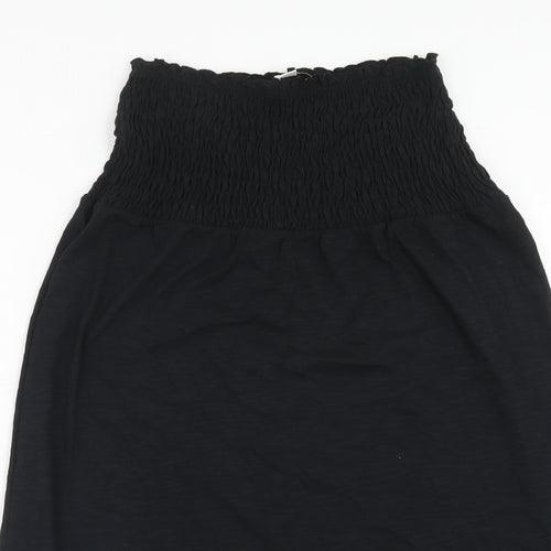 Marks and Spencer Womens Black Cotton Fit & Flare Size 8 Square Neck Pullover