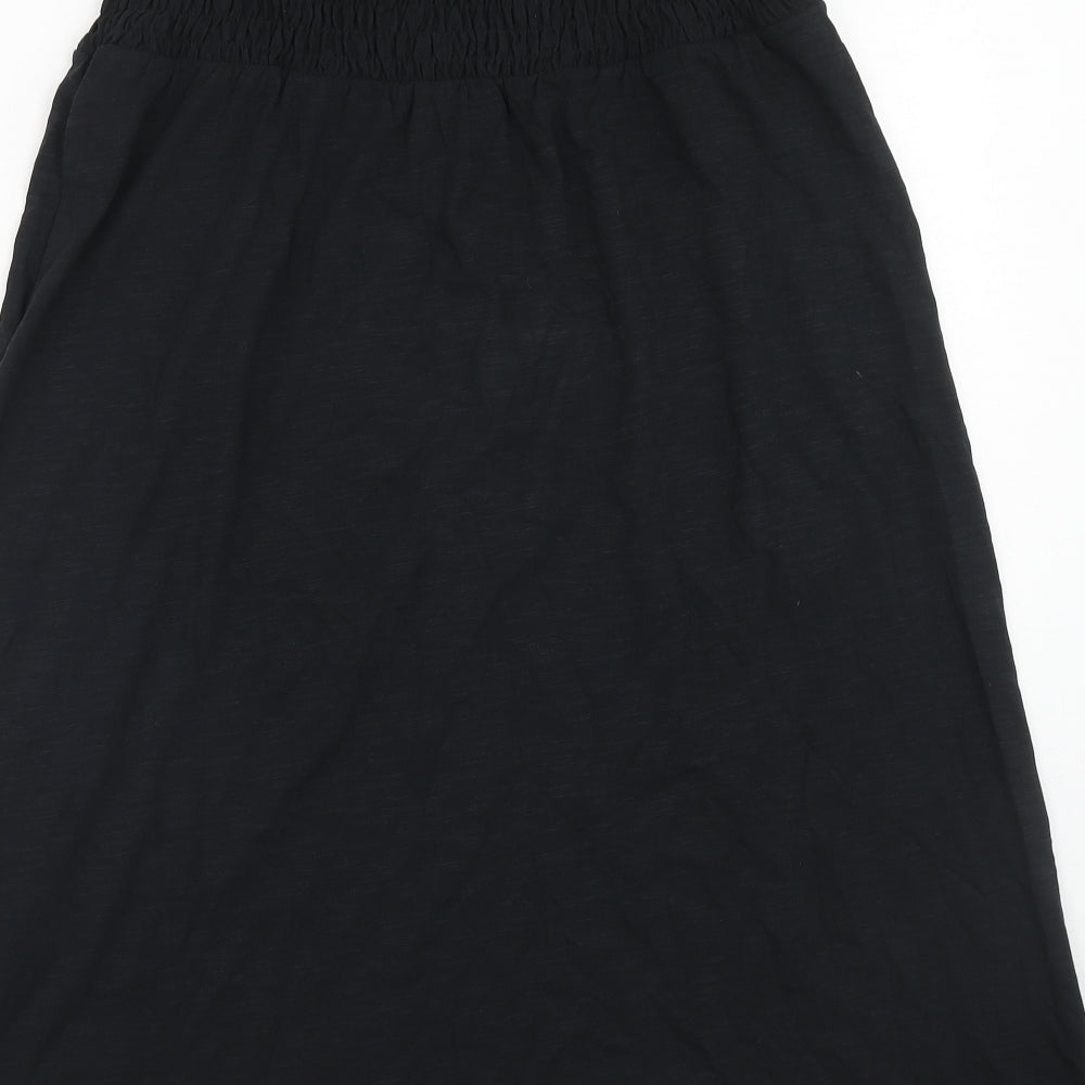 Marks and Spencer Womens Black Cotton Fit & Flare Size 8 Square Neck Pullover