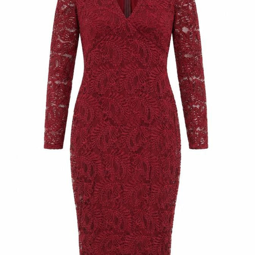 Boohoo Womens Red Geometric Nylon Bodycon Size 10 V-Neck Zip