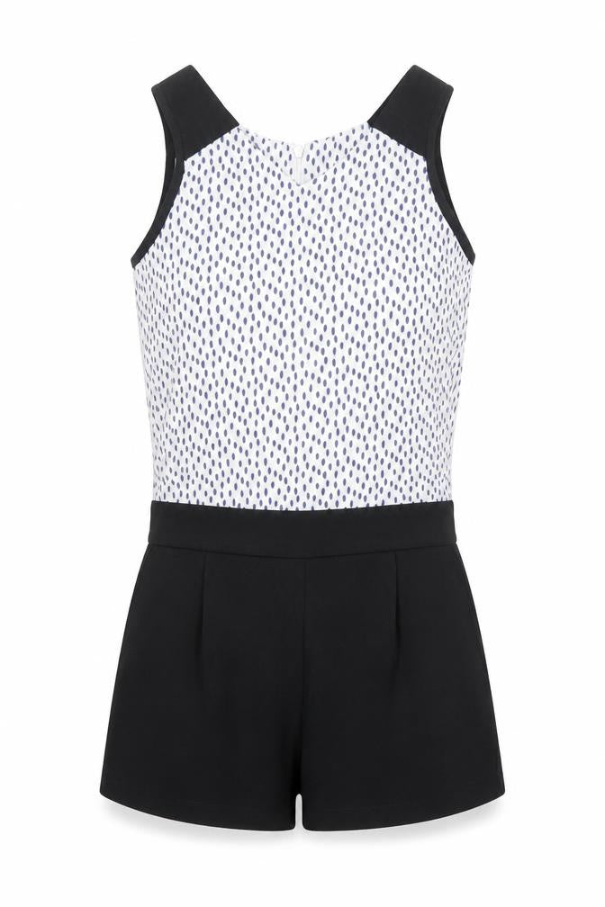 Little Miss Captain Womens Black Geometric Polyester Playsuit One-Piece Size 2XS Zip
