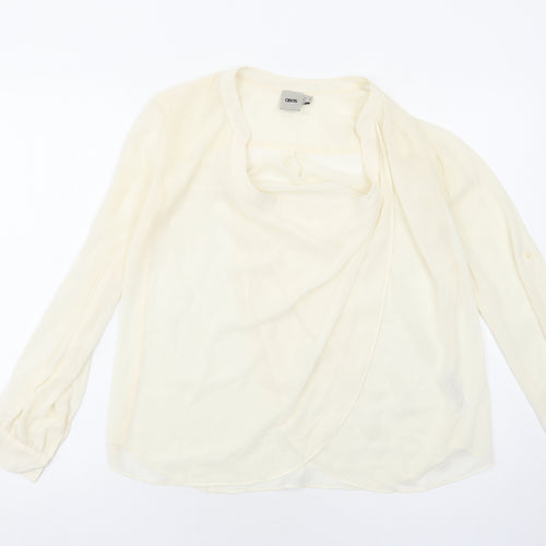 ASOS Womens Ivory Polyester Basic Blouse Size 6 Round Neck