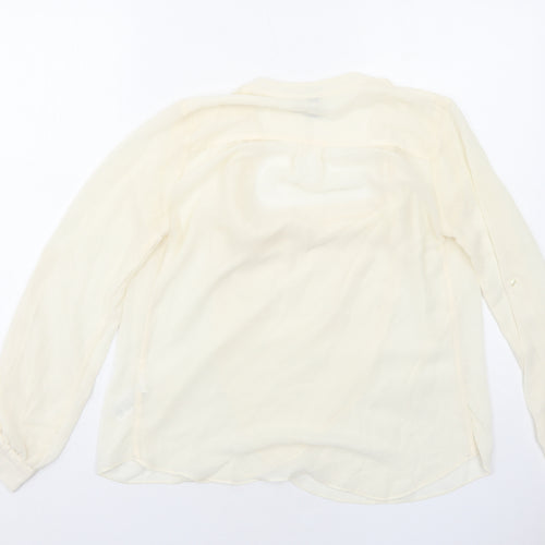 ASOS Womens Ivory Polyester Basic Blouse Size 6 Round Neck
