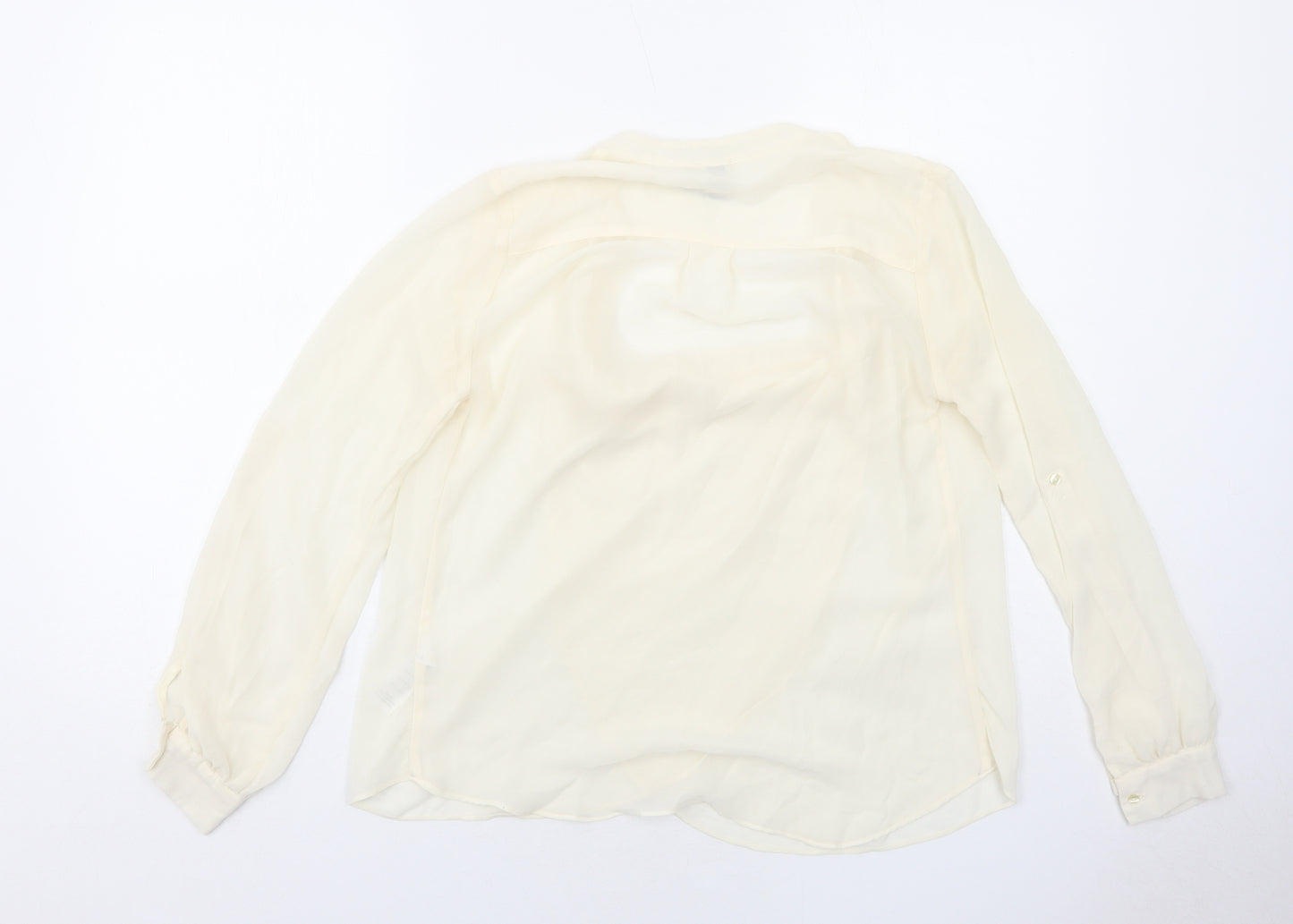 ASOS Womens Ivory Polyester Basic Blouse Size 6 Round Neck