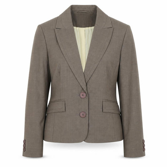 Front view of Autonomy women’s grey polyester jacket suit jacket, size UK 14, - shoulder pads