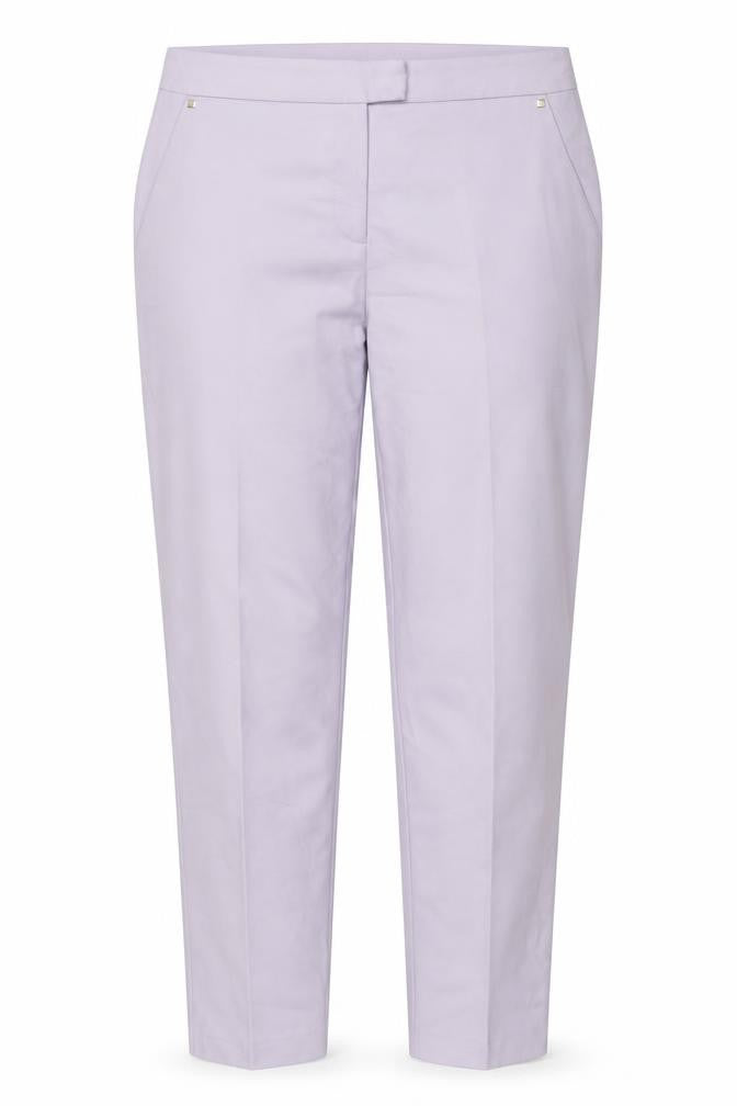 Front view of River Island women’s pink cotton chino trousers, size UK 12, regular zip