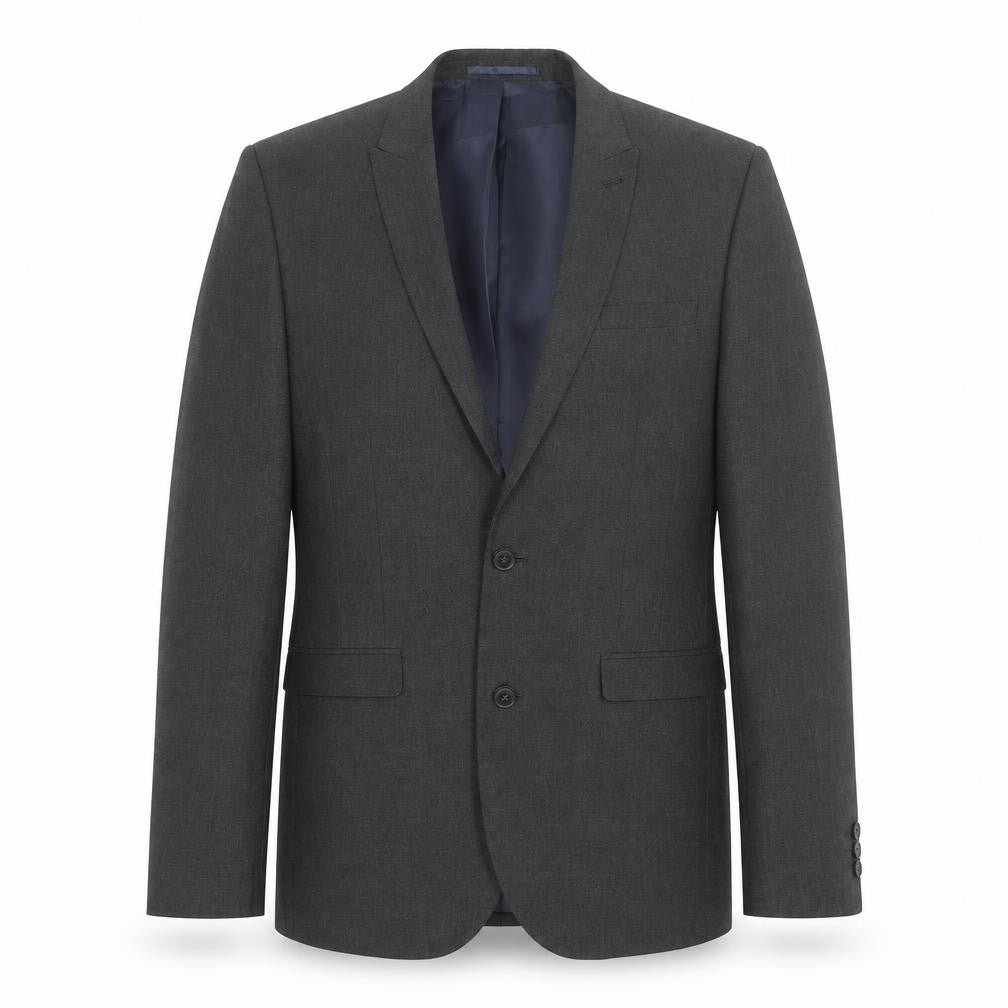 Front view of Next men’s grey polyester jacket suit jacket, size 38, regular