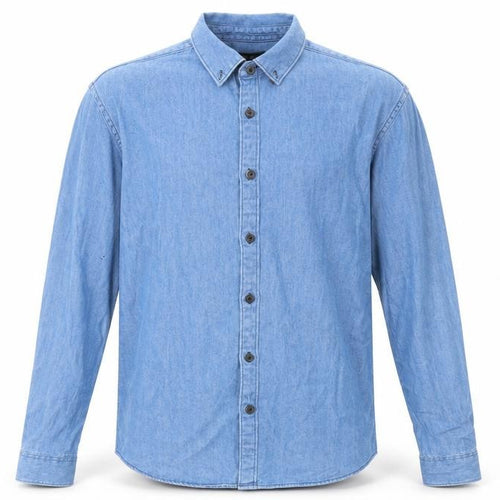 Villain Mens Blue Cotton Button-Up Size M Collared Button