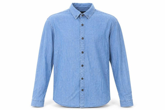 Villain Mens Blue Cotton Button-Up Size M Collared Button