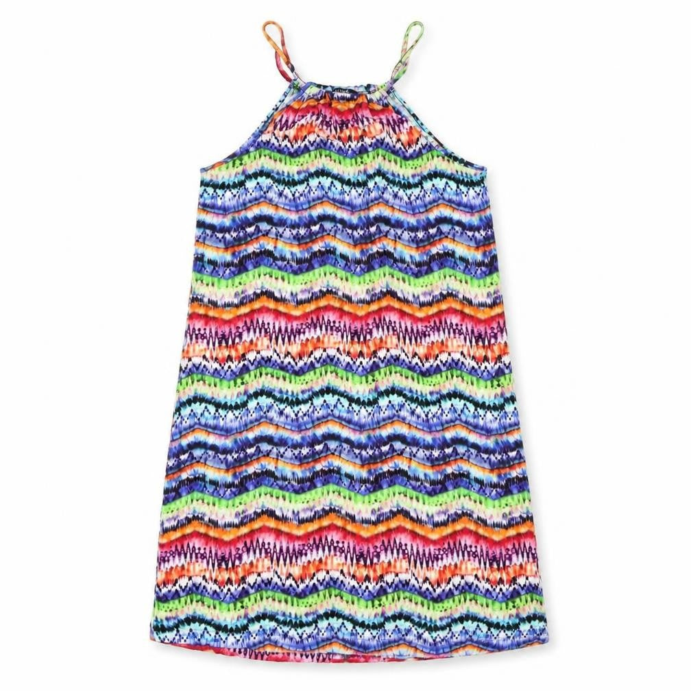 figleaves Womens Multicoloured Geometric Viscose Tank Dress Size S Round Neck Pullover