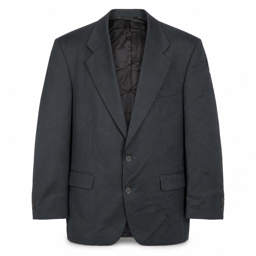 Front view of Marks & Spencer men’s grey polyester jacket suit jacket, size 42, regular
