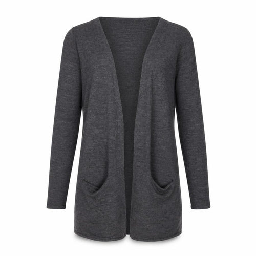 South Womens Grey V-Neck Acrylic Cardigan Jumper Size 8