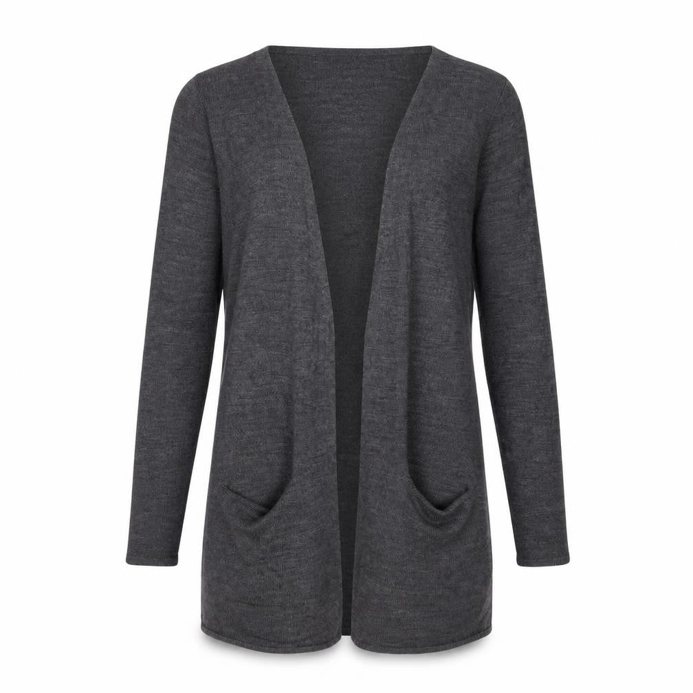 South Womens Grey V-Neck Acrylic Cardigan Jumper Size 8