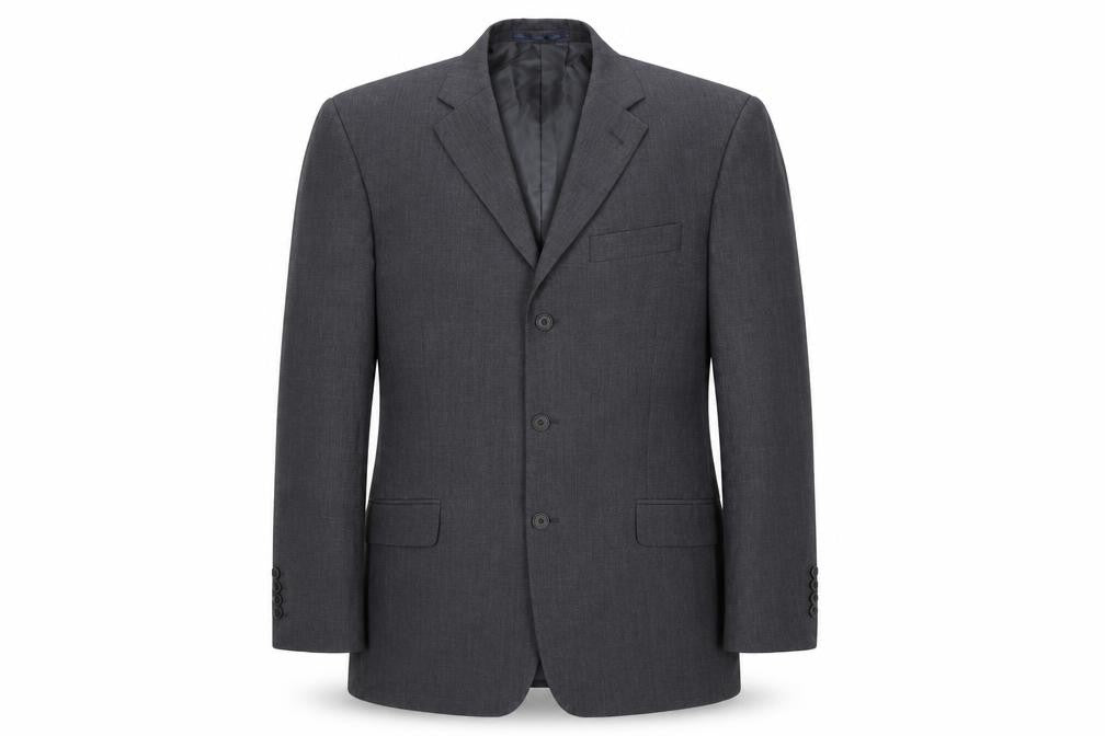 Front view of Next men’s grey wool jacket suit jacket, size 42, regular