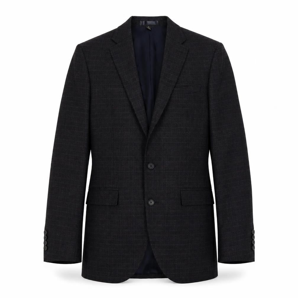 Front view of Marks & Spencer men’s blue polyester jacket suit jacket, size M, regular