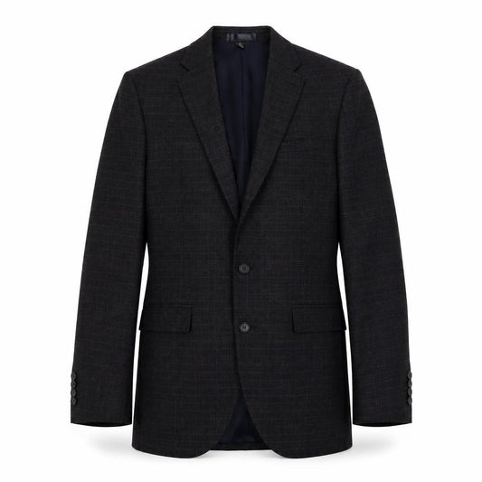 Front view of Marks & Spencer men’s blue polyester jacket suit jacket, size M, regular