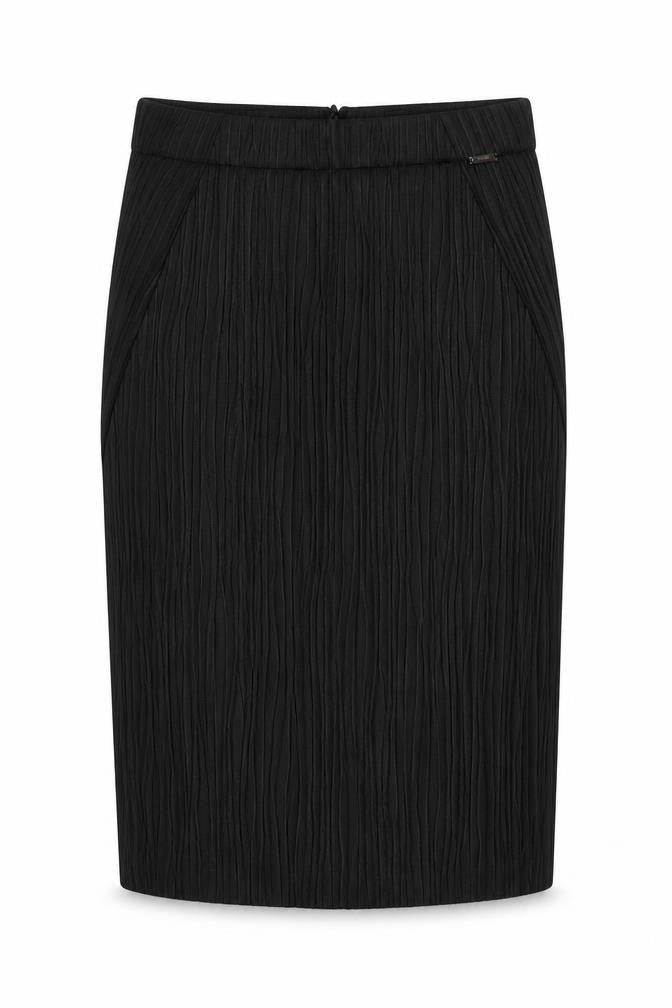 Cinque Womens Black Polyester Straight & Pencil Skirt Size 6 Zip - Plisse