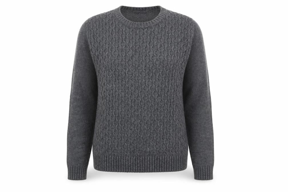 Front view of Gap women’s grey round neck cotton jumper, size M