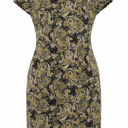Annabelle Womens Multicoloured Paisley Viscose Sheath Size 10 Boat Neck Zip