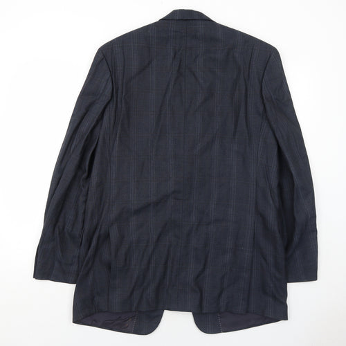 BARUTTI Mens Blue Striped Wool Jacket Suit Jacket Size 40 Regular