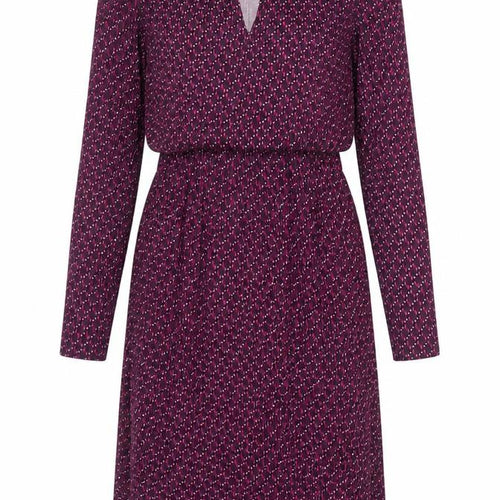 JoJo Maman Bébé Womens Purple Geometric Viscose A-Line Size S Boat Neck Pullover - Keyhole Neck