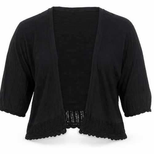 Savida Womens Black V-Neck Acrylic Cardigan Jumper Size 12