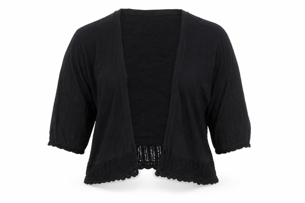 Savida Womens Black V-Neck Acrylic Cardigan Jumper Size 12