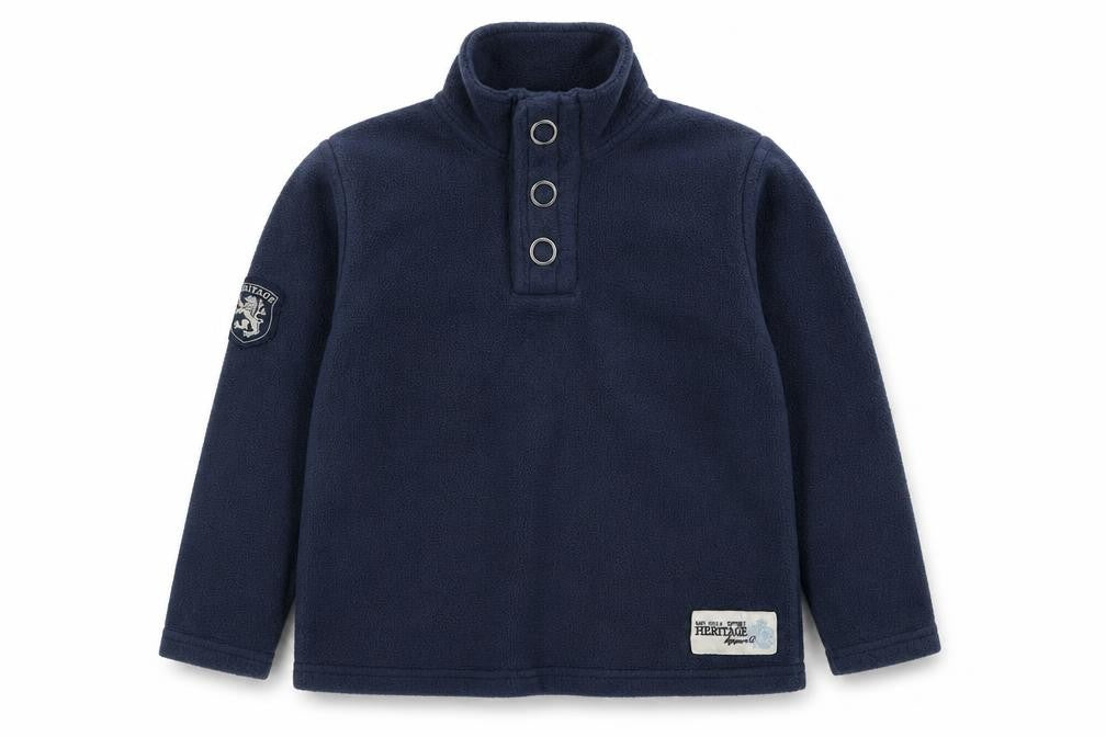 Front view of Next boys’ blue polyester pullover sweatshirt, size 6, years pullover