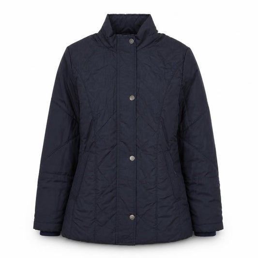 Front view of K.Style women’s blue jacket, size M, zip