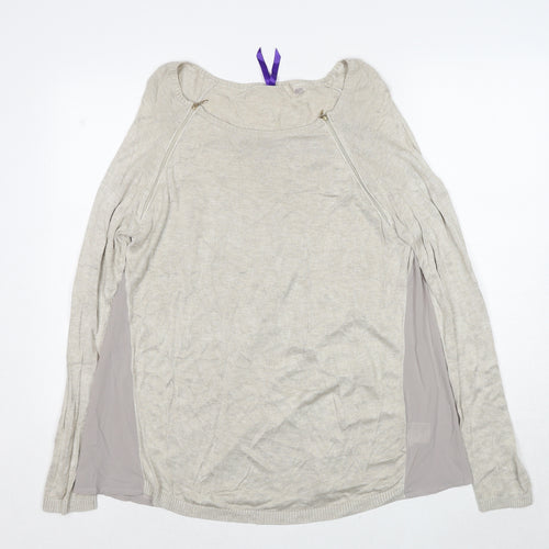 Seraphine Womens Beige Crew Neck Viscose Pullover Jumper Size 14 Pullover