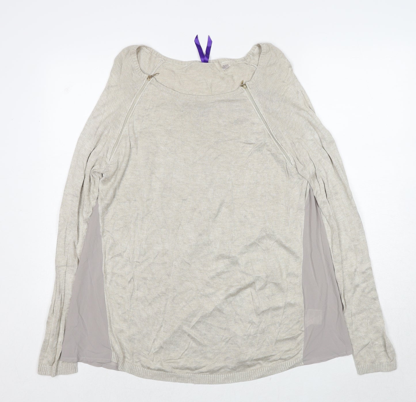 Seraphine Womens Beige Crew Neck Viscose Pullover Jumper Size 14 Pullover