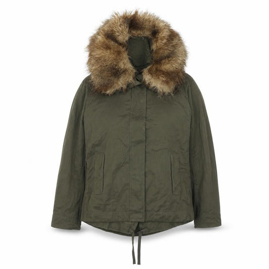 Front view of Marks & Spencer women’s green jacket, size UK 8, zip