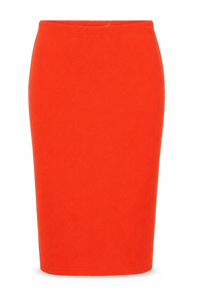 Front view of Glamorous women’s orange polyester straight & pencil skirt, size S
