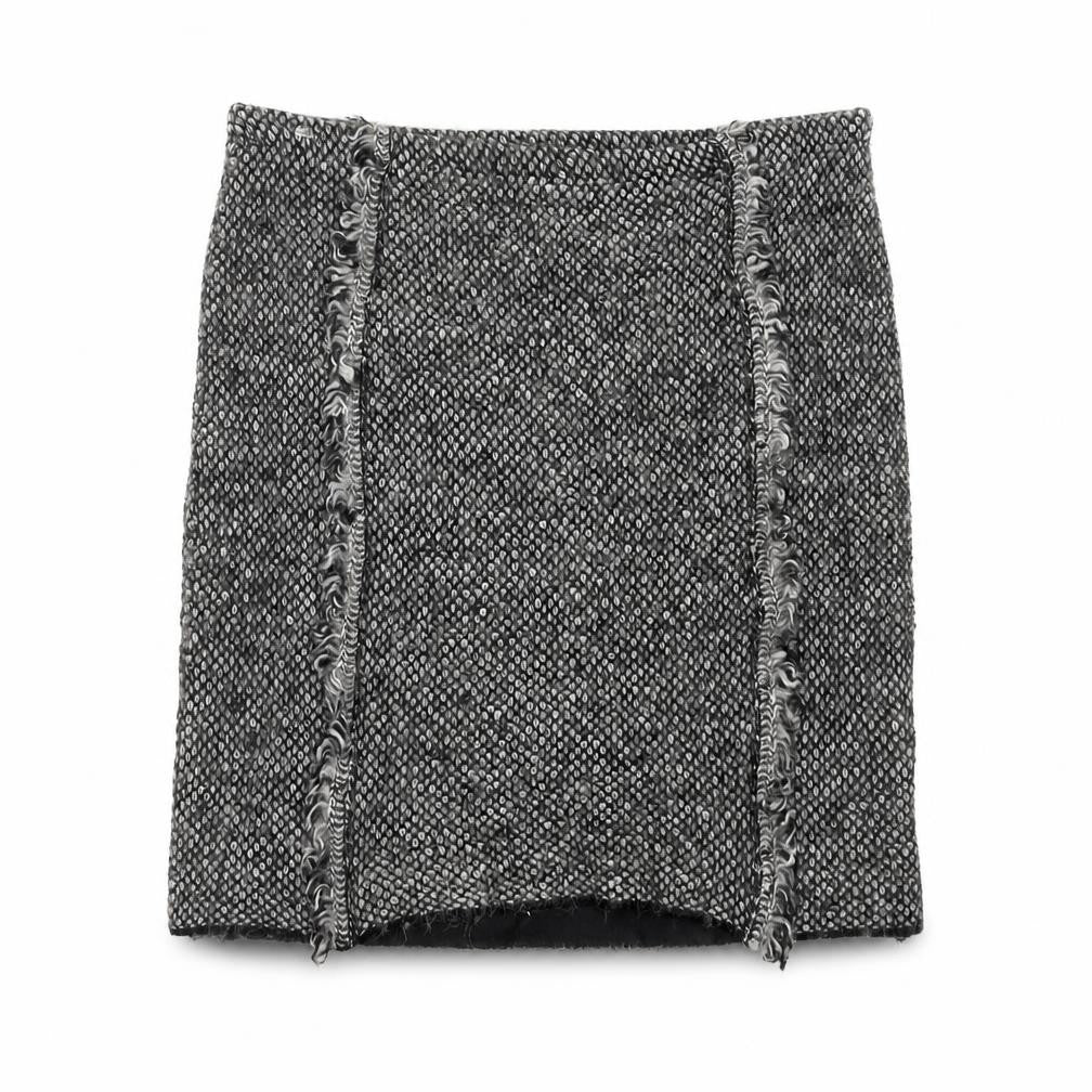 Maria Bellentani Womens Grey Geometric Acrylic A-Line Skirt Size 8