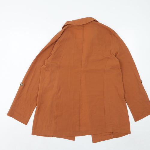 Select Womens Orange Polyester Jacket Blazer Size 14 Pullover