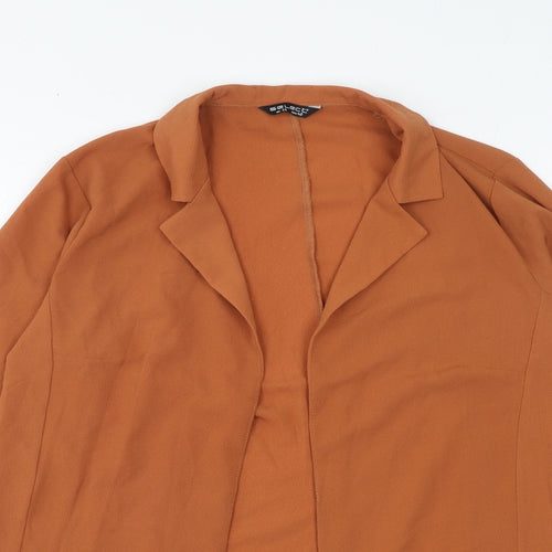 Select Womens Orange Polyester Jacket Blazer Size 14 Pullover