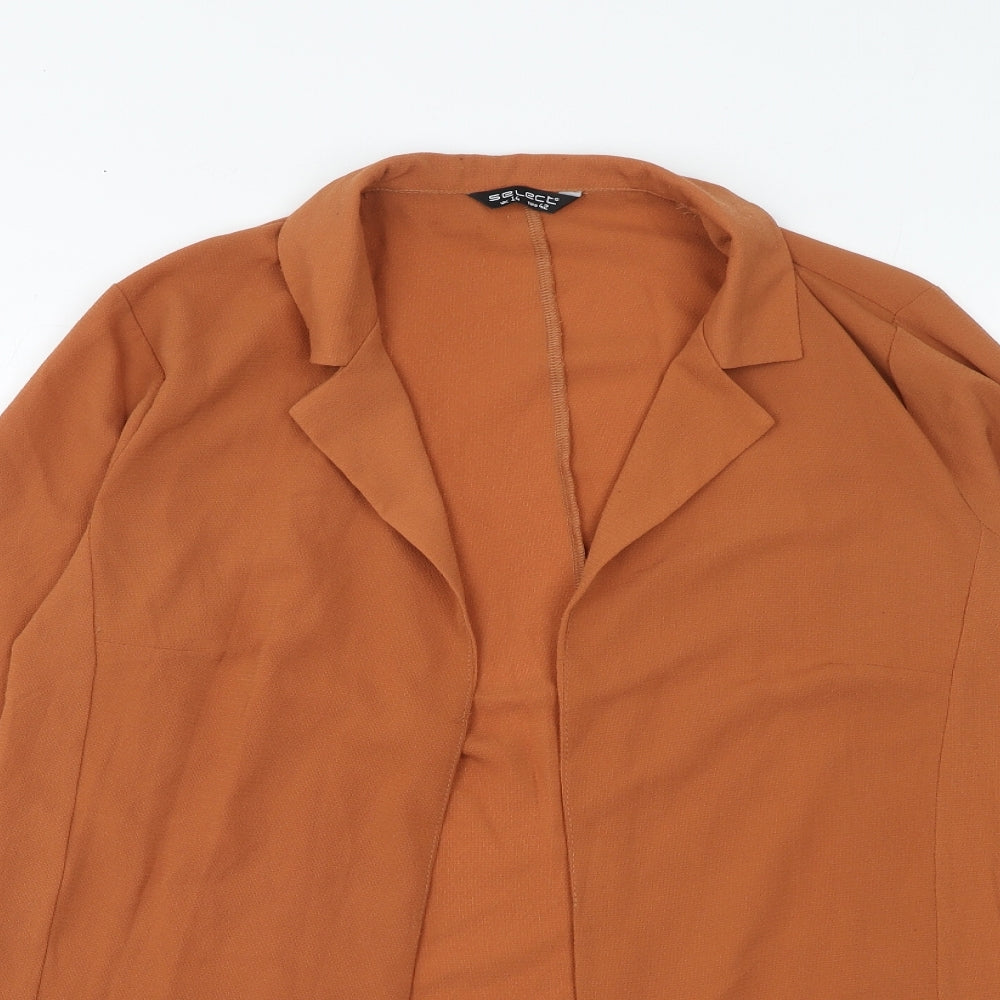 Select Womens Orange Polyester Jacket Blazer Size 14 Pullover