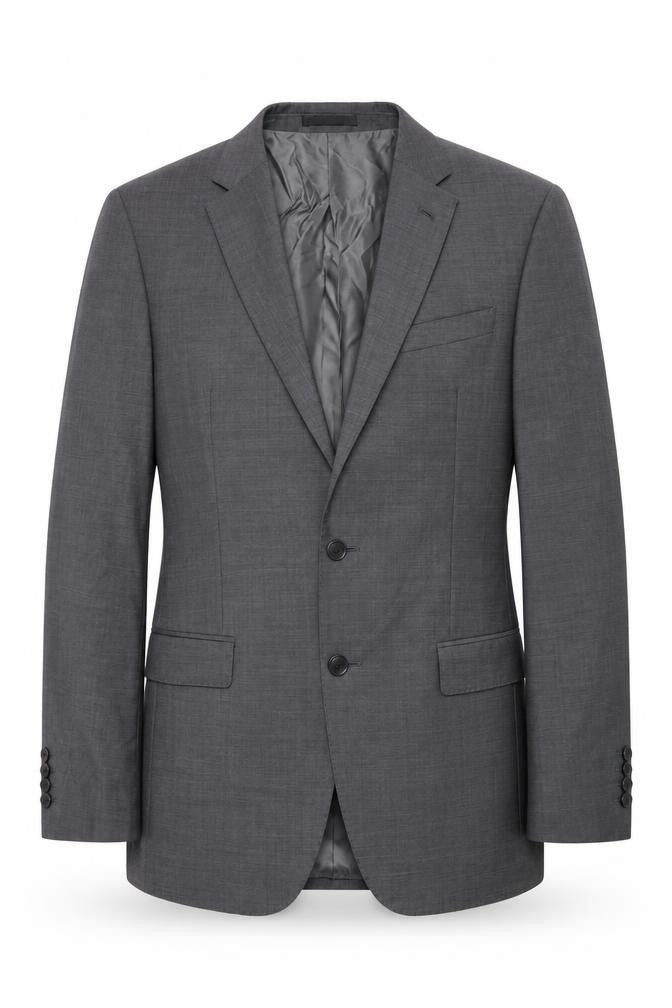 Front view of Autograph men’s grey wool jacket suit jacket, size 40, regular