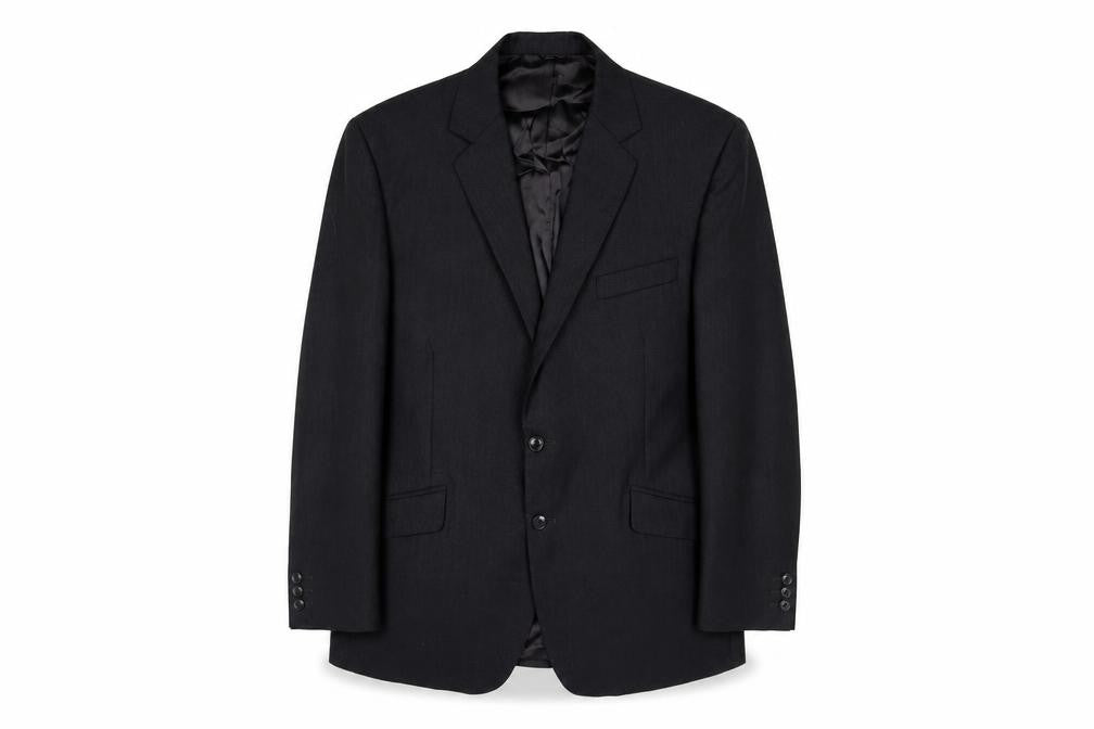 Front view of Valted men’s grey wool jacket suit jacket, size 44, regular