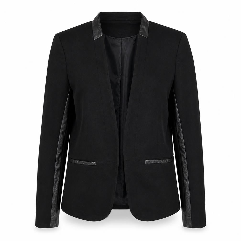 Front view of H&M women’s black jacket blazer, size UK 8