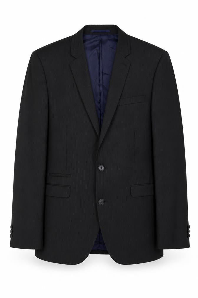 Front view of Next men’s black wool jacket suit jacket, size 38, regular