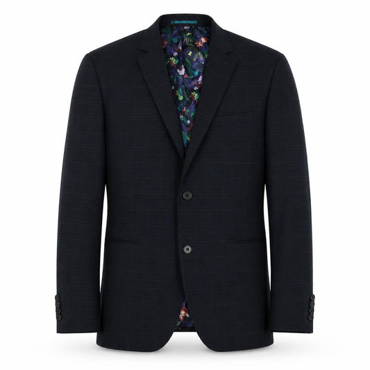 Front view of Next men’s blue polyester jacket suit jacket, size L, regular
