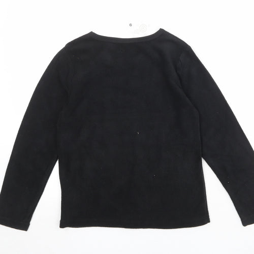 Jeff Banks Boys Black Polyester Basic T-Shirt Size 8-9 Years Round Neck Pullover - Gamer