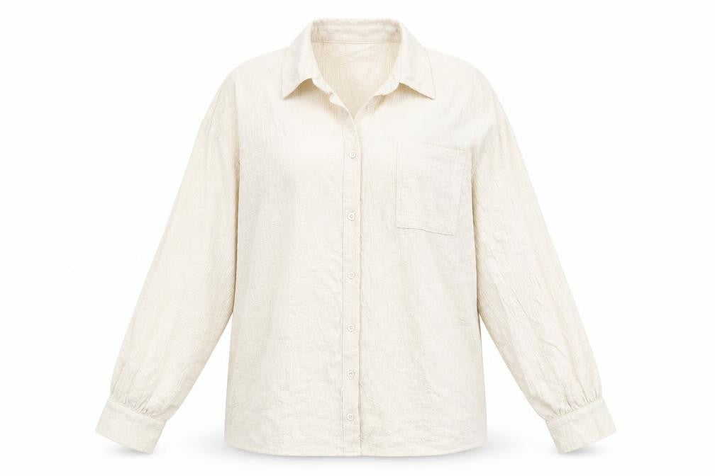 PRETTYLITTLETHING Womens Beige Polyester Basic Button-Up Size 12 Collared