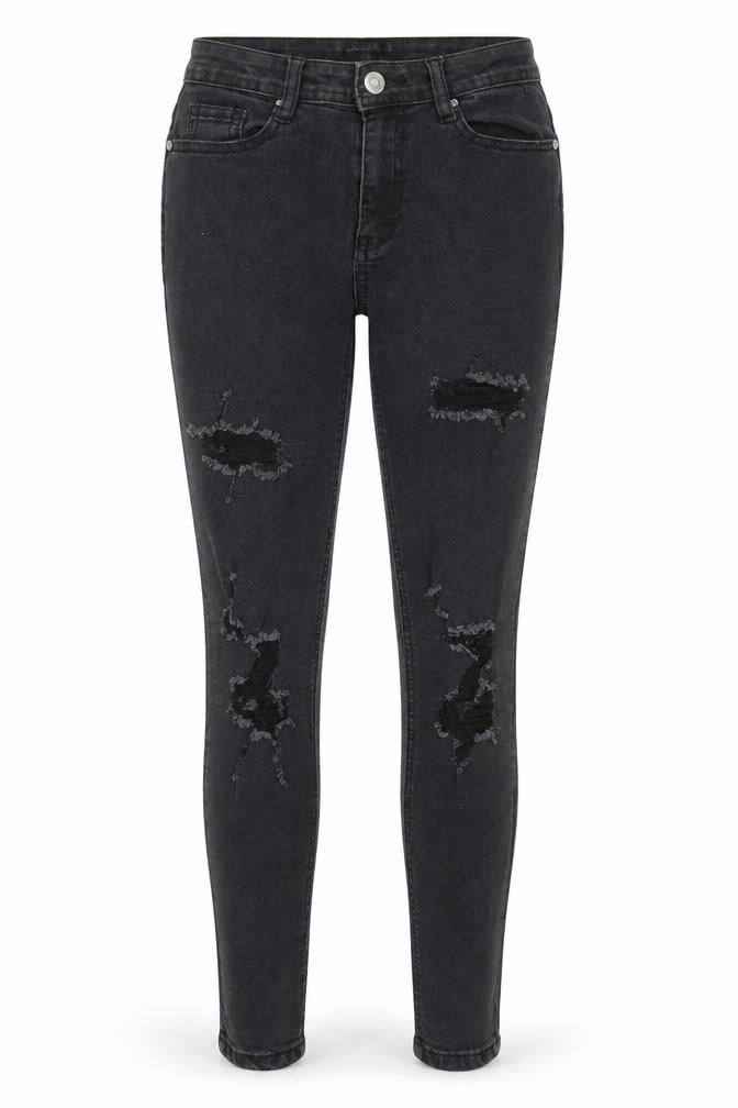 Missguided Womens Black Cotton Skinny Jeans Size 10 Regular Zip