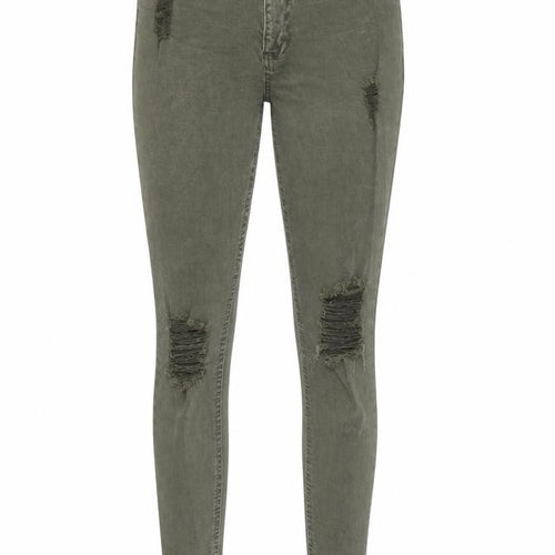New Look Womens Green Cotton Skinny Jeans Size 8 Regular Zip