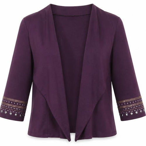 Epilogue Womens Purple V-Neck Polyester Cardigan Jumper Size 12